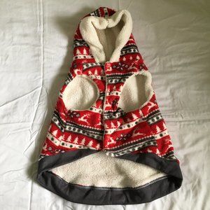 Dog's Winter fleece Christmas hoodie. Size L.